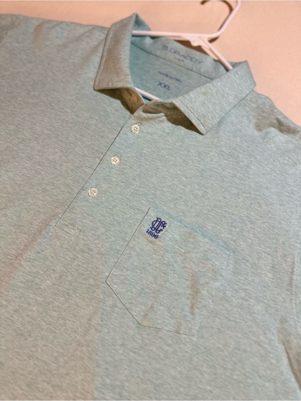 B.Draddy Light Green Long-Sleeve Polo with Pocket x Dallas Country Club